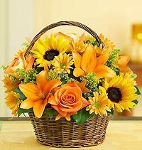 Sunny Autumn Day Flower Basket
