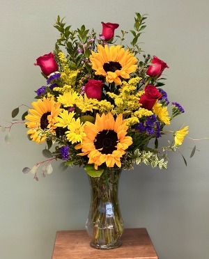 Sunny Day Bouquet Clear vase 