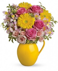 Sunny Day Pitcher of Charm Bright Arrangement