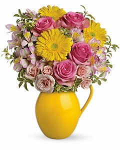 Sunny Day Pitcher of Charm Teleflora - Two Gifts in ONE!