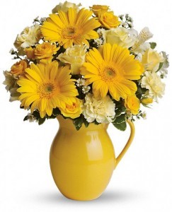 Sunny Day Pitcher of Cheer Bouquet