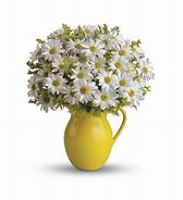 sunny day pitcher of daisies vase