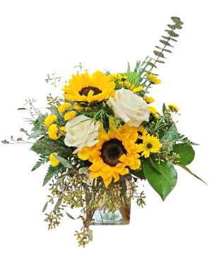 Sunny Days Cube vase arrangement