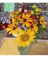 Sunny Days  sunflowerblackeyed sudans, lilys , alstromeria