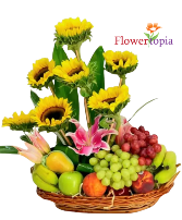 Sunny Delight Basket Fruit and Flower Basket