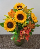 Sunny Fall Leaves Bouquet FHF-F692 Fresh Floral Keepsake (Local Only)