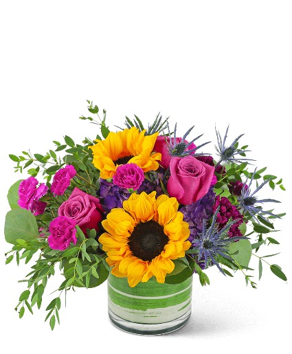 Sunny Rose Garden Flower Arrangement