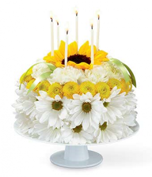 Sunny Smiles Birthday Flower Cake 