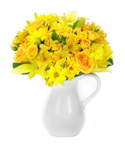 Sunny & Smiling Bouquet Vased Arrangement