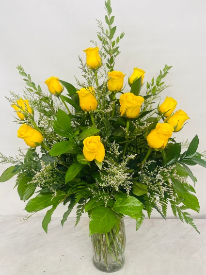 Sunny Yellow Rose Arrangement