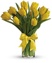 Sunny Yellow Tulips Arrangement