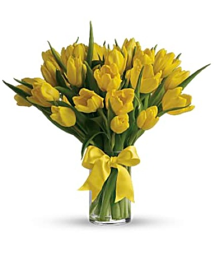 Sunny Yellow Tulips vase