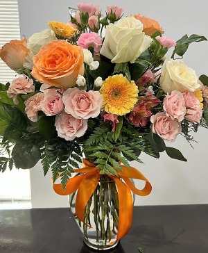 sunset flower arrangement