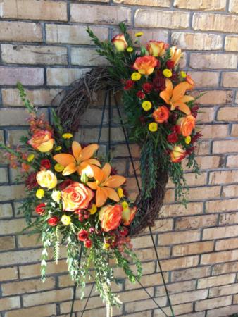 Sunset Garden Wreath Sympathy