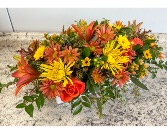 Sunset Harvest Blooms Centerpiece