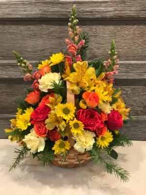 Sunset in a Basket Bouquet 