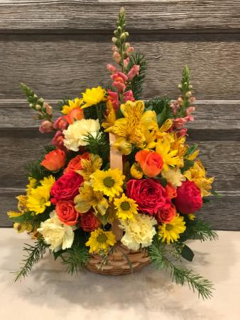Sunset in a Basket Bouquet in Richland, WA | ARLENE'S FLOWERS AND GIFTS Sunset in a Basket Bouquet in Richland, WA | ARLENE'S FLOWERS AND GIFTS