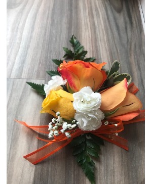 Sunset Orange Corsage