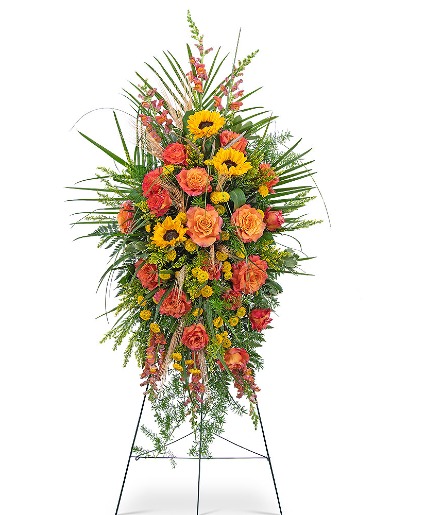 Sunset Reflections Standing Spray Sympathy Arrangement