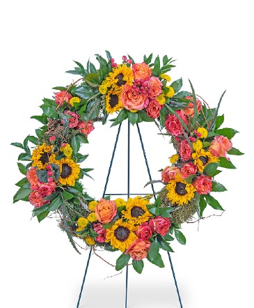 Sunset Reflections Wreath Sympathy in Nevada, IA | Flower Bed
