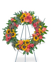 Sunset Reflections Wreath Sympathy Flowers