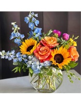 Sunset Sky Blooms Spring Floral Arrangement 