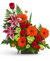 “Sunset Splendor Arrangement” Mix Flowers