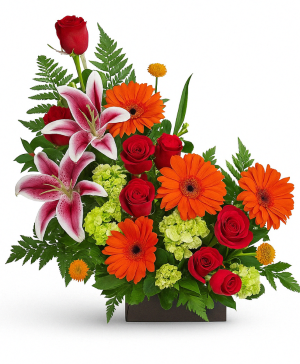 “Sunset Splendor Arrangement” Mix Flowers