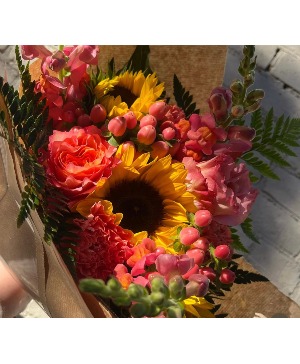 Sunset Sunflower Bouquet Cut & Wrapped Bouquet