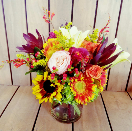 Sunset Sunflowers vase arrangement