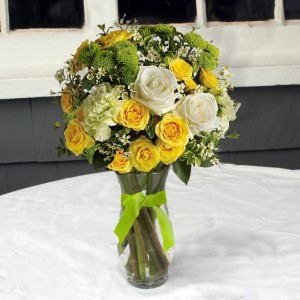 Sunshine and Smiles vase arrangement in North Adams, MA | MOUNT WILLIAMS GREENHOUSES INC