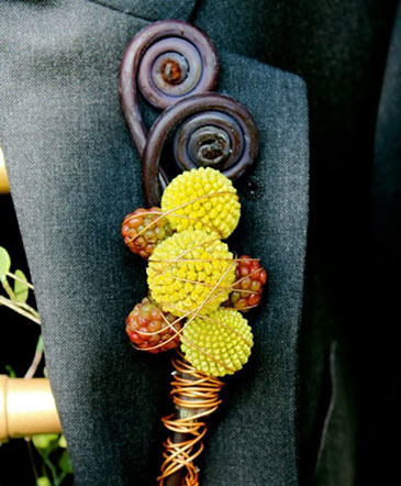 Sunshine Billy Ball Boutonniere in Blossvale, NY | ROBINSON FLORIST & GIFTS