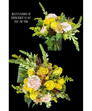 Sunshine & Blush Garden Fresh cut flowers in a vase