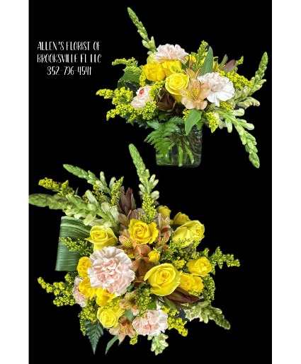 Sunshine & Blush Garden Fresh cut flowers in a vase