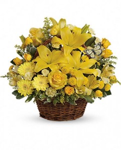 Sunshine happy Basket Spring Flower Basket