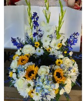 Sunshine in the storm Table Top Urn Wreath