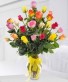 Sunshine Rose Bouquet 2Dz Mixed Roses in Vase
