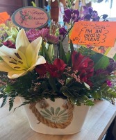 Sunshine & Smiles Keepsake Container with Orchid Plant