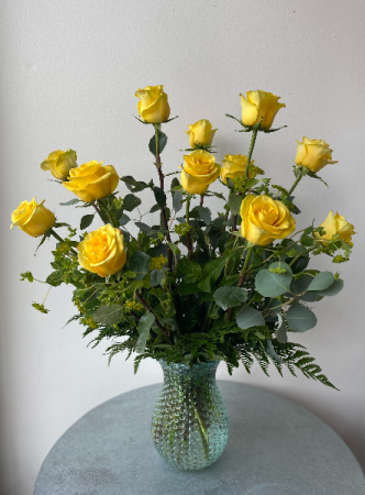 Sunshine Yellow Dozen Roses  in La Grande, OR | FITZGERALD FLOWERS