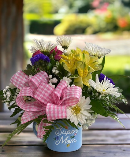Super Mom Mug Floral Arrangement