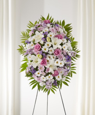 Surrounded By Love Standing Spray in Fort Worth, TX | DARLA'S FLORIST