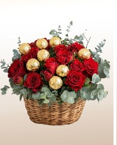 sweet and roses pretty basket fresh flowers