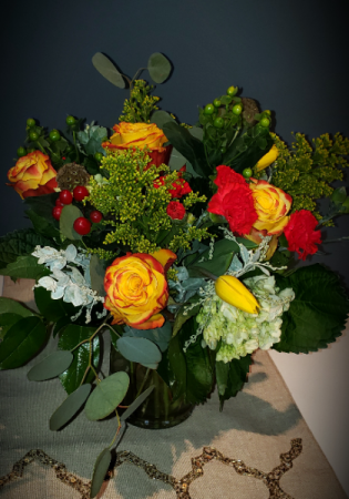 Sweet and Spicy Vased arrangement