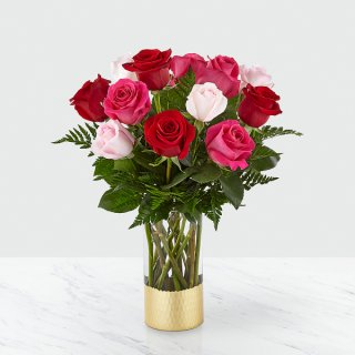 Love and Roses Bouquet Dozen Premium mixed color roses