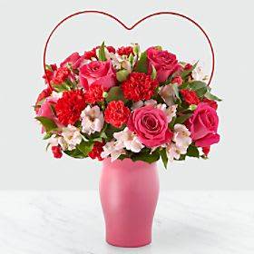 Sweet and Swooning Bouquet Vased Arrangement