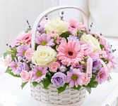 Sweet Blooms Basket Basket Arrangement