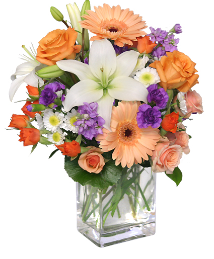 Sweet Georgia Peach Flower Arrangement In Nassawadox Va Florist By The Sea