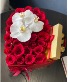 Sweet Heart  Heart with Red Roses and Orchid 