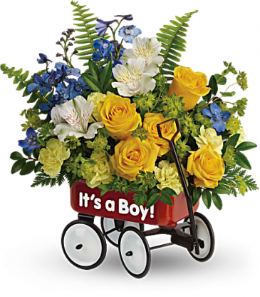 Sweet Little Boy Wagon  in Fort Collins, CO | D'ee Angelic Rose Florist