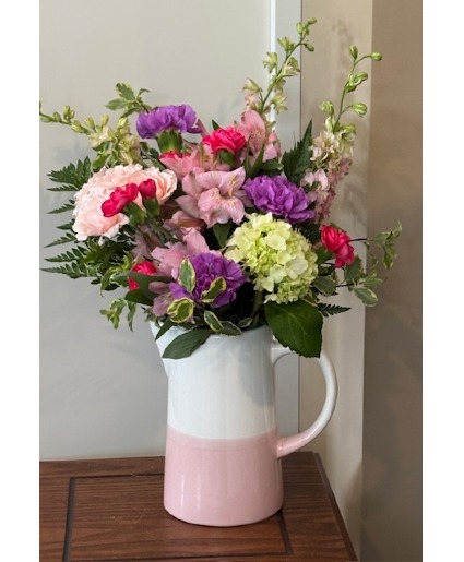 Sweet Love Arrangement in Ceramic Pitcher